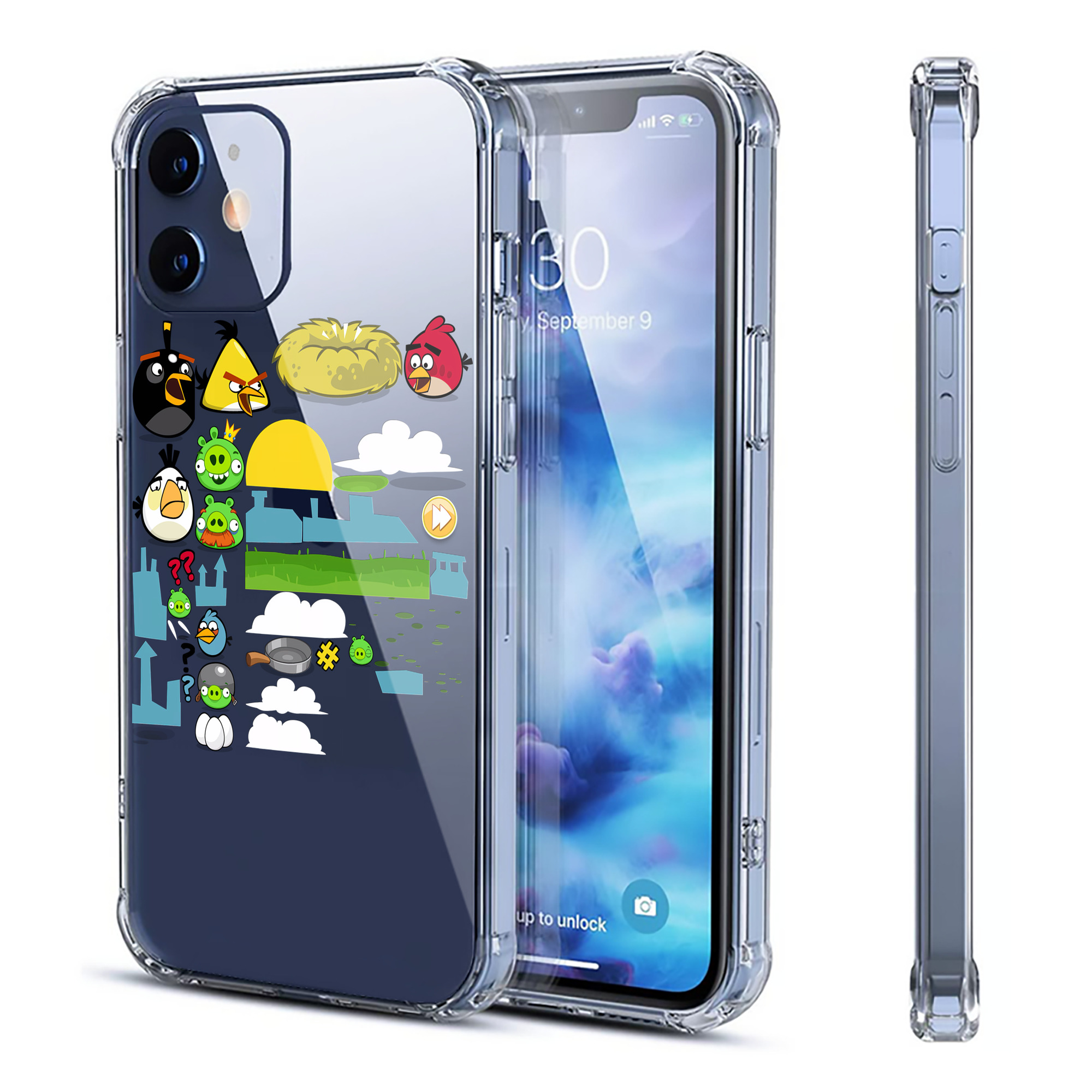 （画像用） Angry Birds アングリーバード 【iPhone 12シリーズ対応】透明スマホケース（クリアソフトケース）